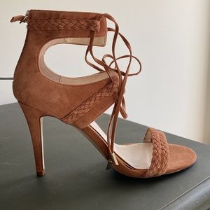 WHBM Brown suede heels